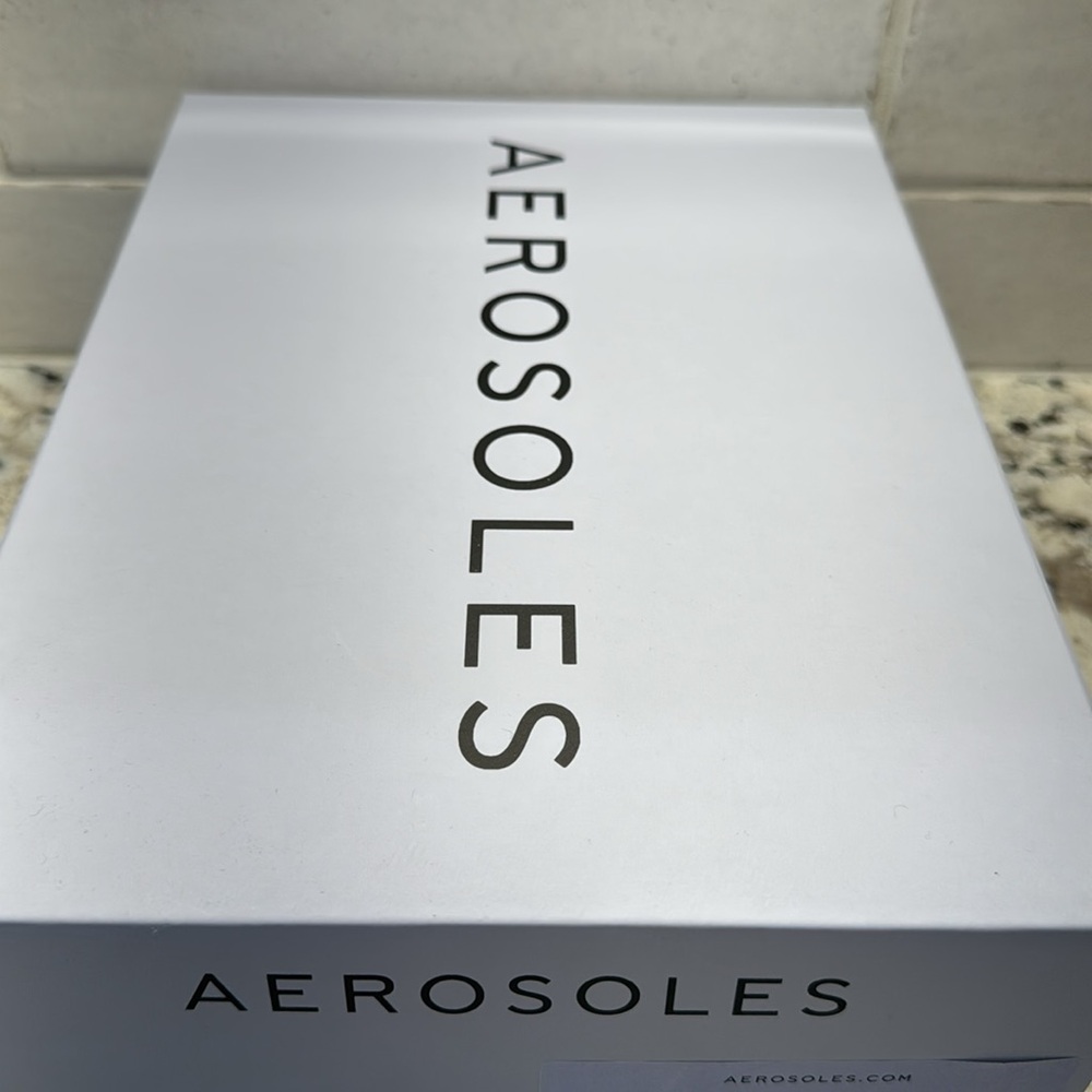 NIB Aerosoles Metallic Silver Women's Chunky Slide Sandals - Suze 7 - Picture 9 of 9